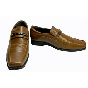 Mens DEXTER Comfort Memory Foam Brown Slip-On Loafer Dress Shoes #157699 Size 9